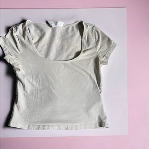 basic divided gray top